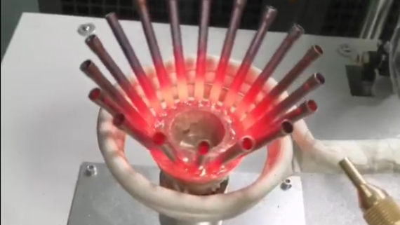 induction brazing machine for copper pipes of air conditioner