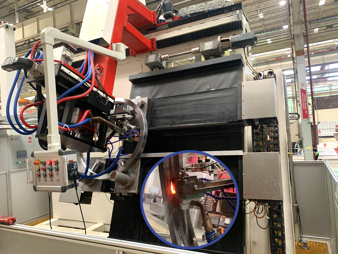 Inclined vertical raceway CNC quenching machine tool